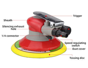 HIFESON 5/6 inch Pneumatic Sander Air Sander Sanding Machine Polisher Tool 125mm/150mm Air Power Sander