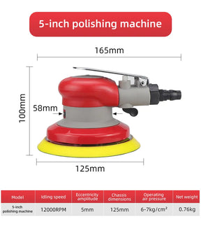 HIFESON 5/6 inch Pneumatic Sander Air Sander Sanding Machine Polisher Tool 125mm/150mm Air Power Sander