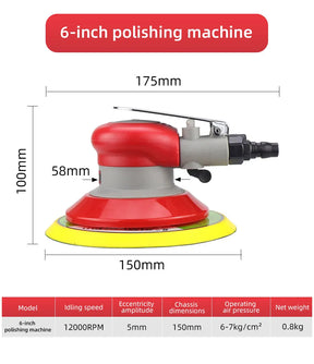 HIFESON 5/6 inch Pneumatic Sander Air Sander Sanding Machine Polisher Tool 125mm/150mm Air Power Sander